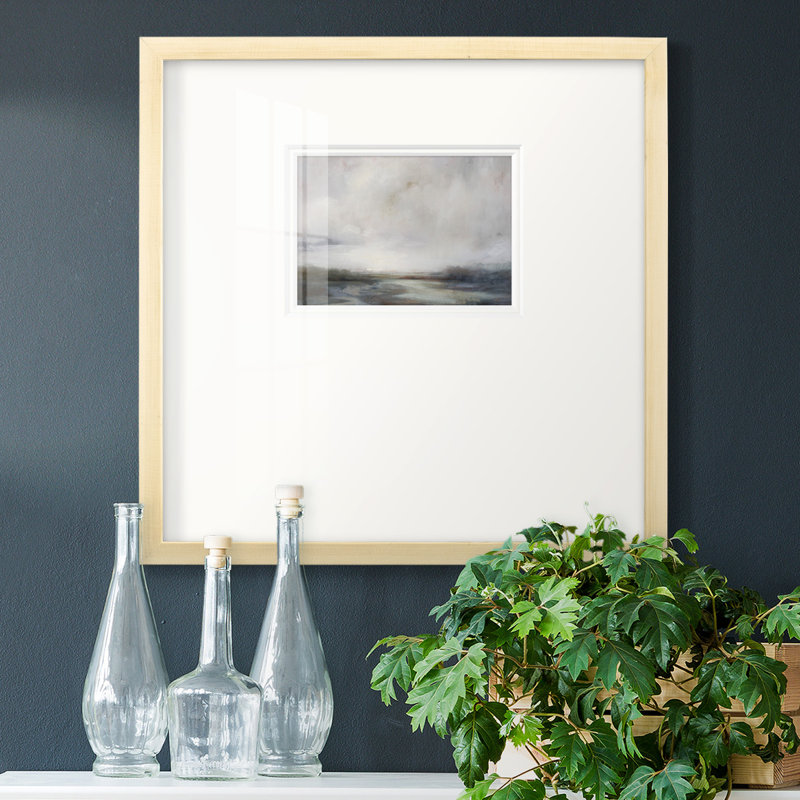 Toile tendue avec châssis de qualité supérieure Light Effect VII V1 - prête à être accrochée, H 17 po x l 17 po, Bois naturel