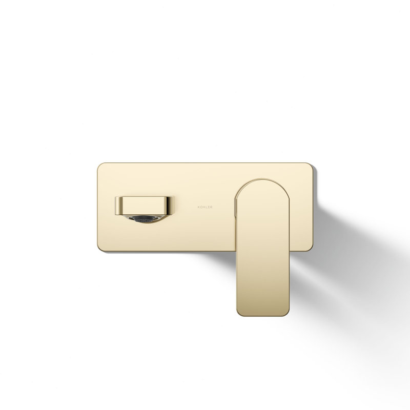 Parallel Wall-Mount Single-Handle Bathroom Sink Faucet, Vibrant French Gold