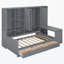 Lit de jour en bois avec trois tiroirs, armoire tout-en-un, bureau et tablettes-986709522-986709521