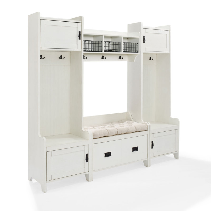 Portemanteau avec banc Jones Street, Blanc vieilli