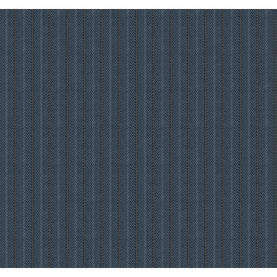 Elkan Stripe Navy Herringbone Wallpaper