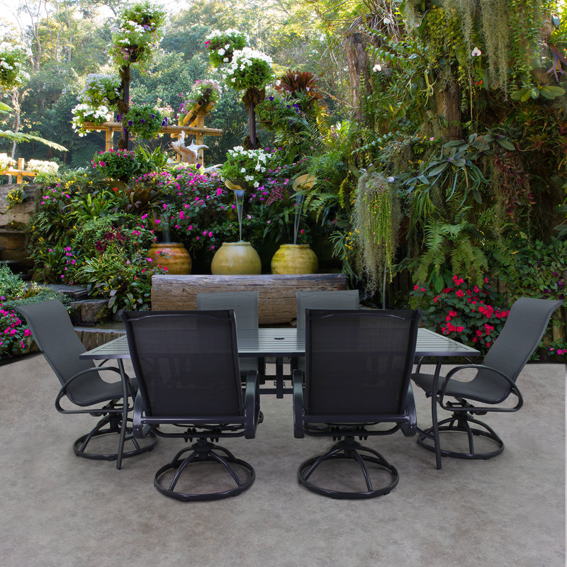 Ensemble repas 7 pièces Weldin Courtyard Santa Fe, H 27,56 po x L 72 po x l 41,97 po