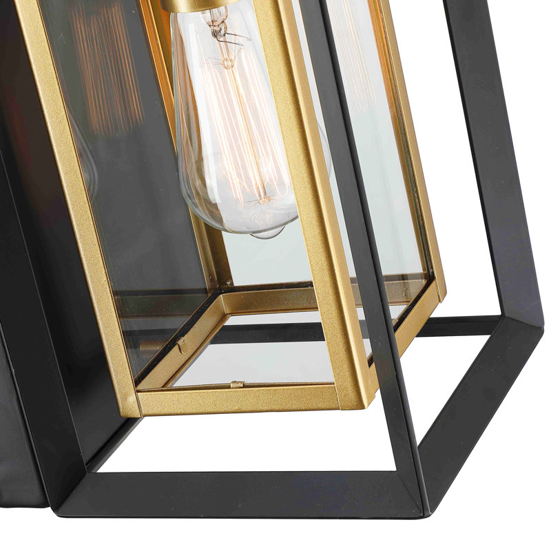 Deshwana Gold/Matte Black 30cm H Outdoor Wall Lantern