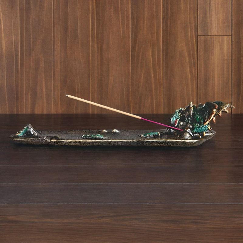9.5"W Green Dragon Incense Burner