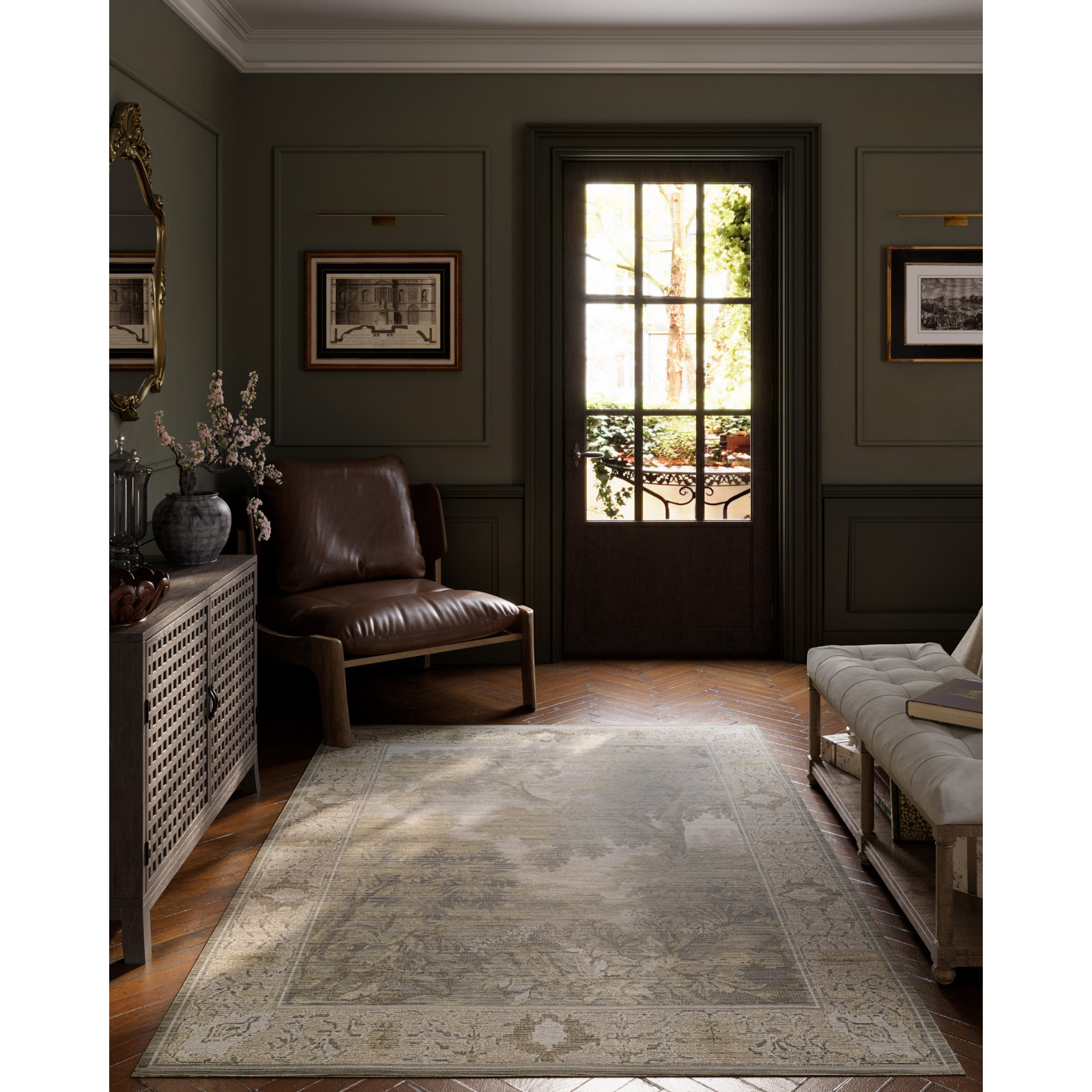 Piera Floral Wool Blend Multi Area Rug 5'3" X 7'6", 9'10" X 13'2"