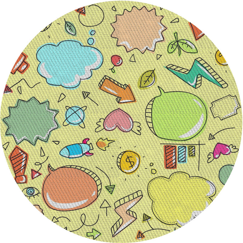Tapis jaune Curto, Rond 7 pi