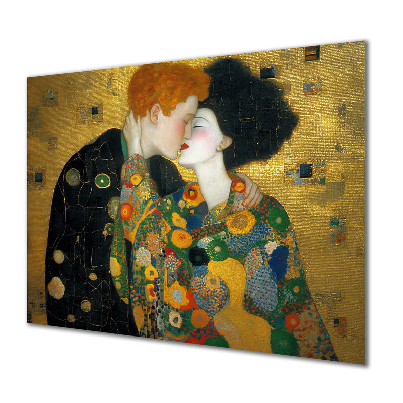 Intime of Couple Embraces - Couple, décoration murale en métal, impression sur métal glam, L 32 po x H 24 po