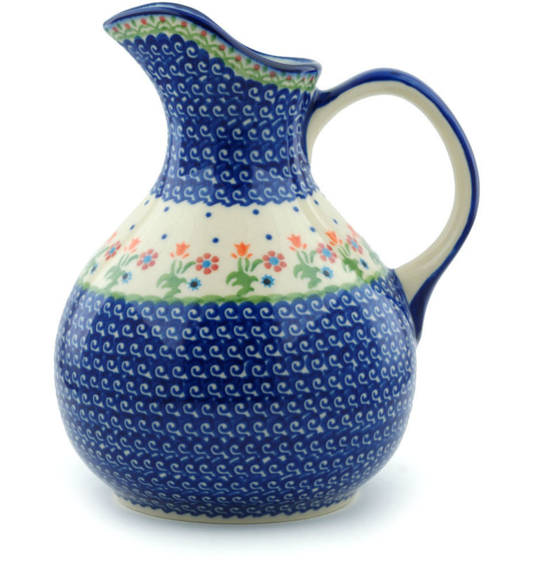 Spring Flowers Pitcher, Blue, 83 oz.