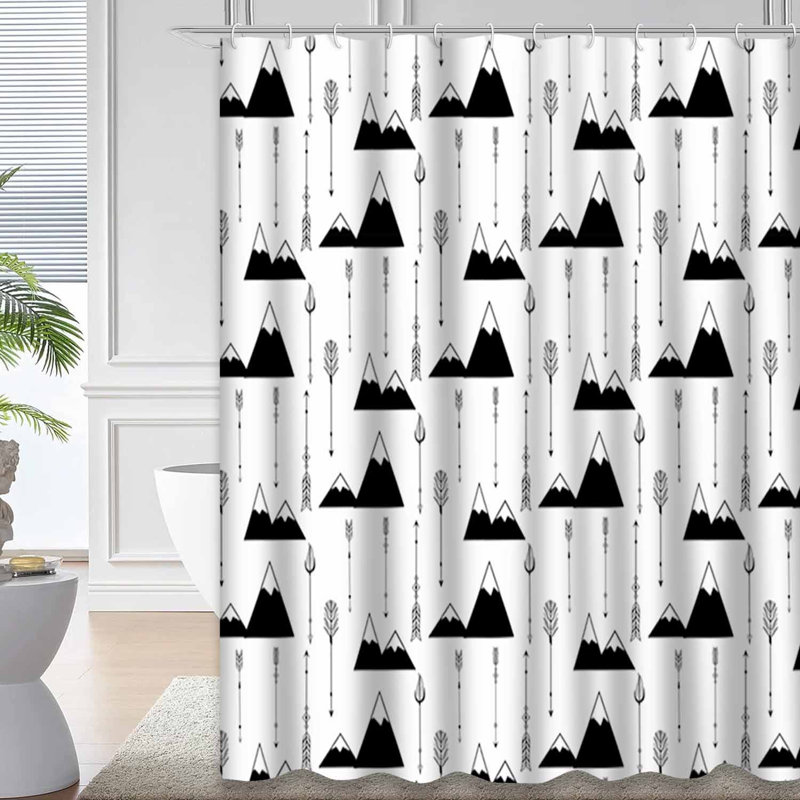 Rideau de douche Tribal Arrow Mountains Cactus Doodle avec 12 crochets, L 72 po x l 72 po