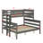 Twin XL Over Queen Bunk Bed With Ladder-439345931