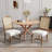 Evgenia Rattan Dining Chairs Linen Upholstered Dining Room Chairs with Cane Back-1514370735