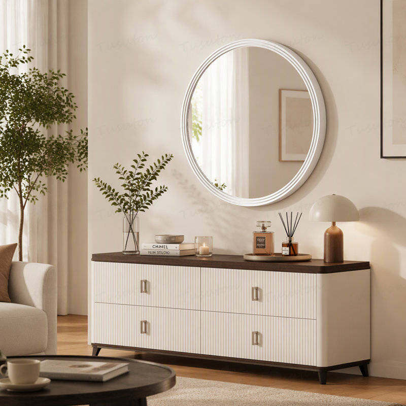Miroir rond gris Carena