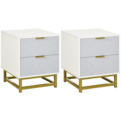 Mullica 40cm W Steel Bedside Table