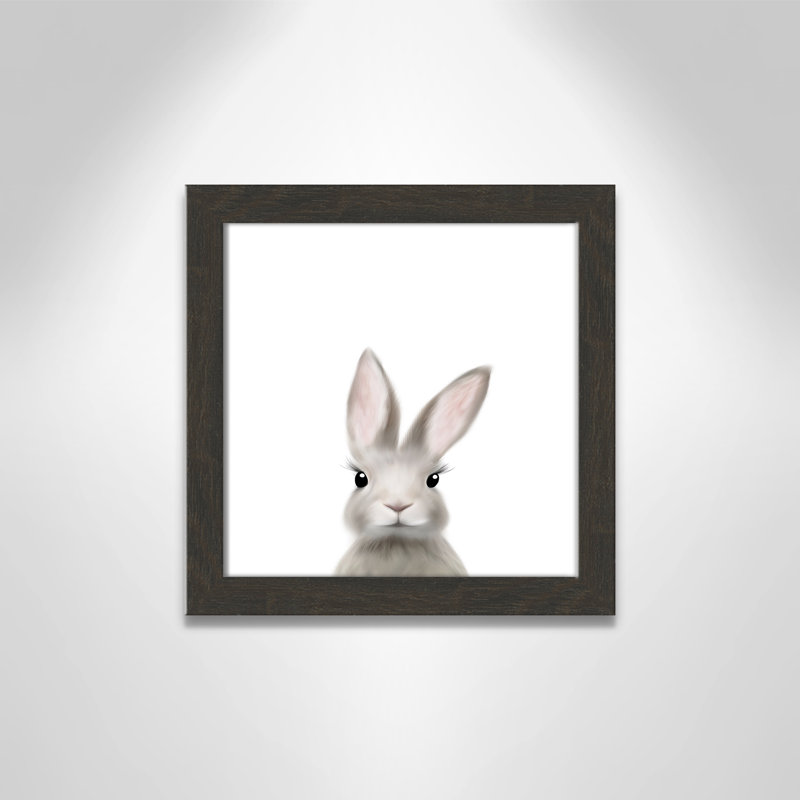 Art encadré en lapins forestières, H 14 po x l 14 po x P 0,63 po, Encadré de boîte noir