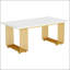 Bureau de direction moderne de 70,9 po avec pieds en métal doré, spacieux et durable pour le bureau à domicile ou la salle de réunion