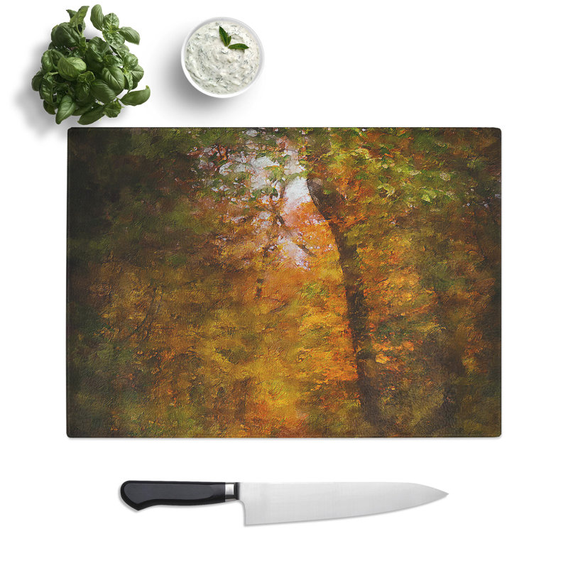 Tempered Glass Path Through the Forest Chopping Board, 28.5 cm x 39 cm