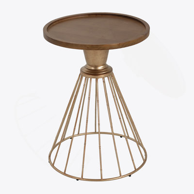 Vintage-Inspired MGO Cylindrical Side Table With Authentic Wood-Grain Texture And Durable Antique Brown Finish
