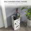 Casselli Metal Umbrella Stand, Square Umbrella Basket with 4 Hooks Drip Tray White