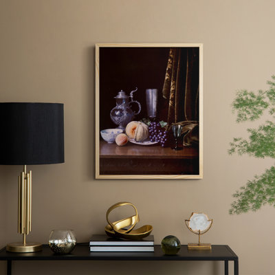«Moody Still Life III», reproduction encadrée - bois massif