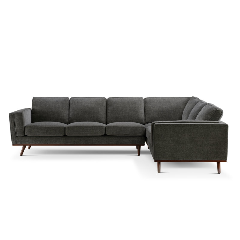 Lauro 3Pc Fabric Sectional, Gray