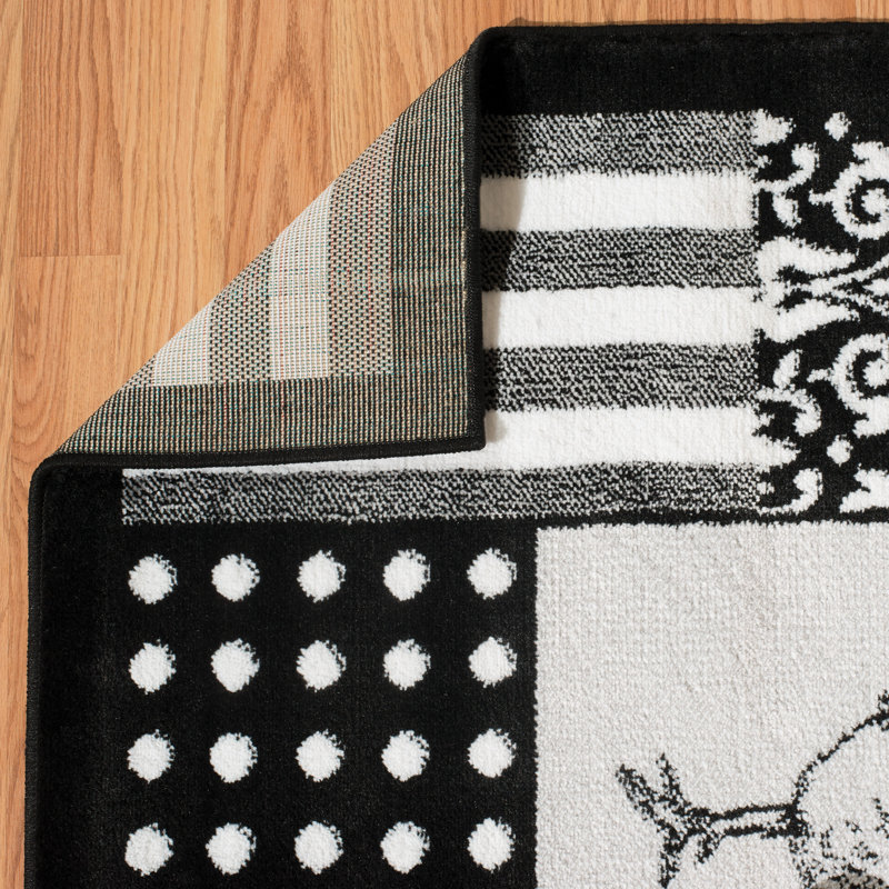 Tapis noir / gris Osmond, Rectangle 7 pi 10 po x 11 pi 2 po