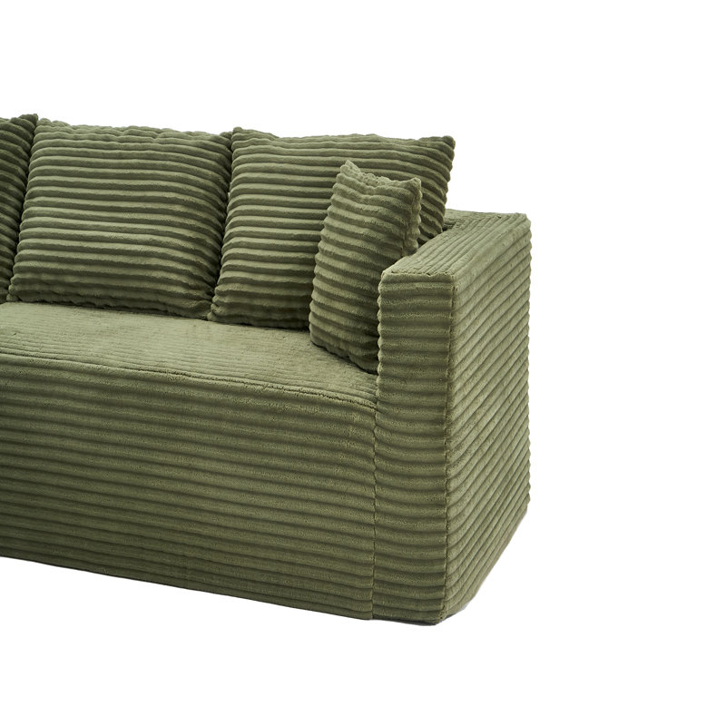 Canapé modulaire de 105 po avec canapé en forme de L et canapé-lit modulaire sans dossier de 105 po, Vert