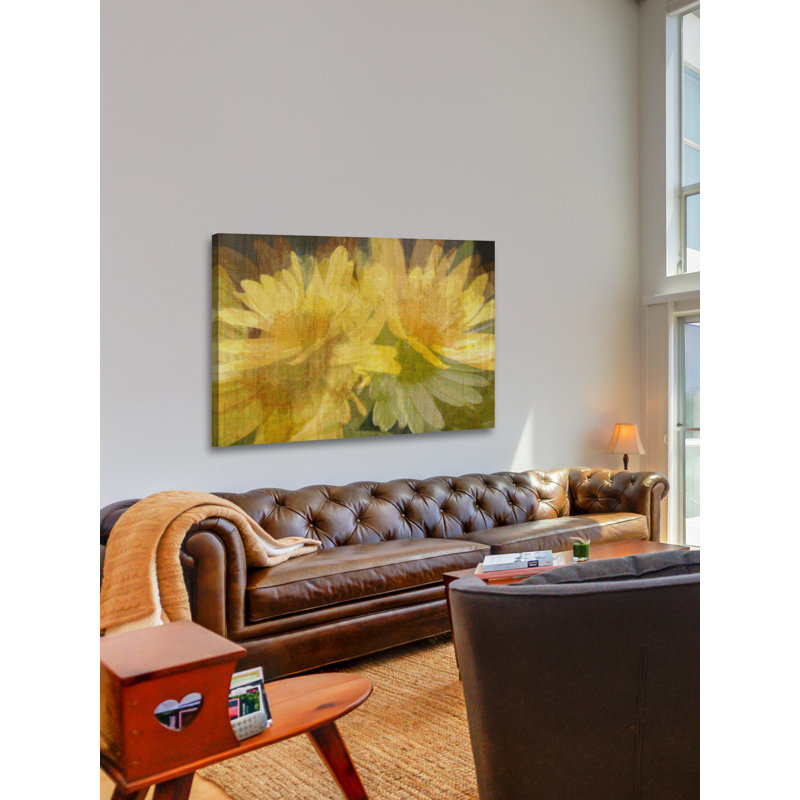 Yellow and Green Floral Canvas Print, 24" x 36"