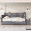 Lit de jour simple rembourré avec repose-pieds et tablettes de rangement, avec couchette-1350565996-1350565997