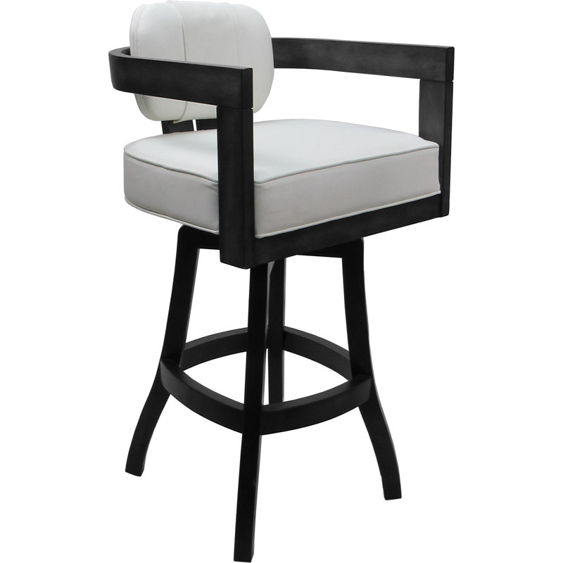 Vinyle blanc - gris - assise 30 po, Siège blanc / cadre gris / vinyle