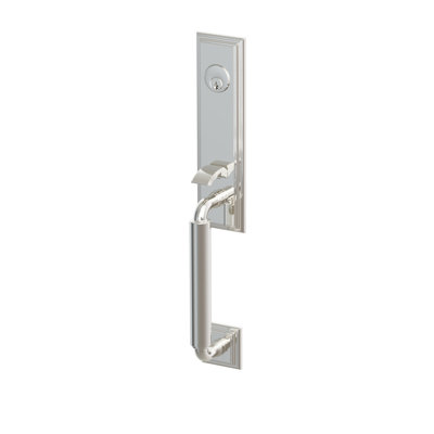 Emtek Manning Monolithic Double Cylinder Tubular Entry Set w/ Aston Lever, Polished Nickel, (RH)