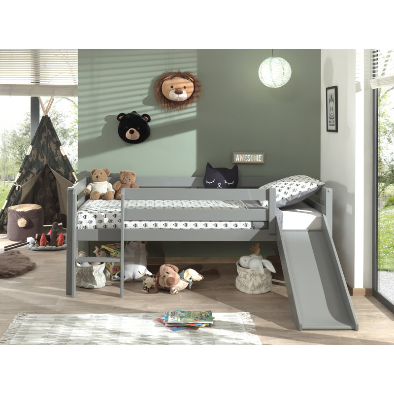 Pino European Single (90 x 200cm) Convertible Loft Bed Bed by Vipack, Grey