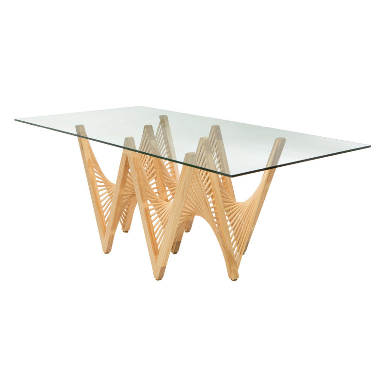 Base de salle à manger en bois 44 po Geo (sans verre) Geo