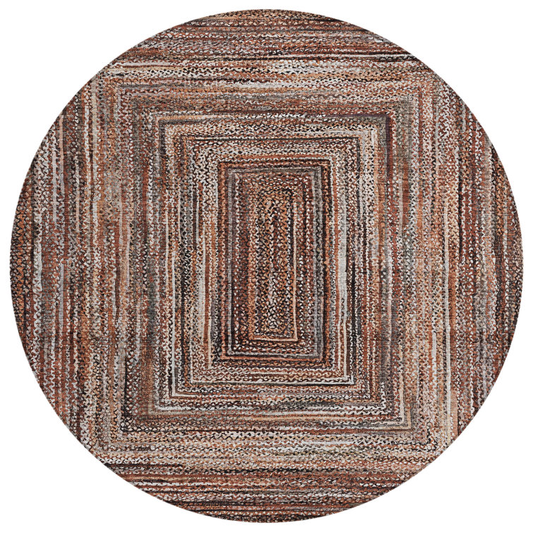 Machine Washable Indoor/Outdoor Xhevrie ACN1725 Terracotta Rug