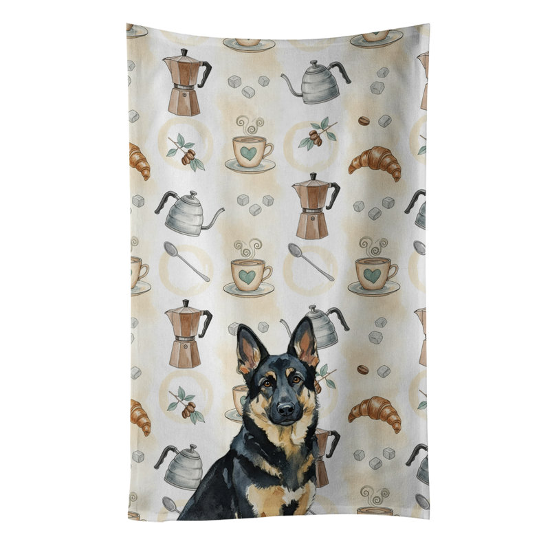 Serviette de cuisine Coffee Bar, Berger allemand noir et brun clair