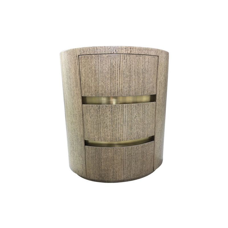 Auguster 60cm W Solid Wood Bedside Table, Cream