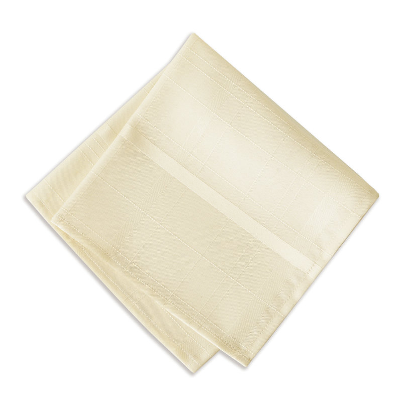 Ramiro Polyester Plaid Square Napkin, Beige