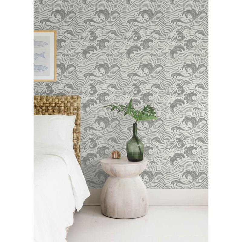 Papier peint Swell Wave, Gris anthracite