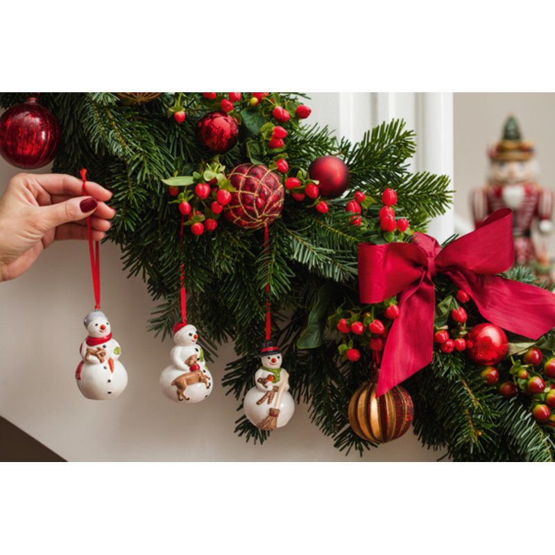 Villeroy & Boch Villeroy & Boch - Nostalgic Ornaments, Snowmen, Set of 3, Premium Porcelain