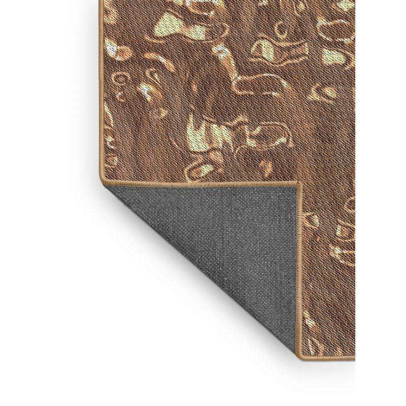 Tapis brun tissé à la machine, Rectangle 3 pi x 5 pi