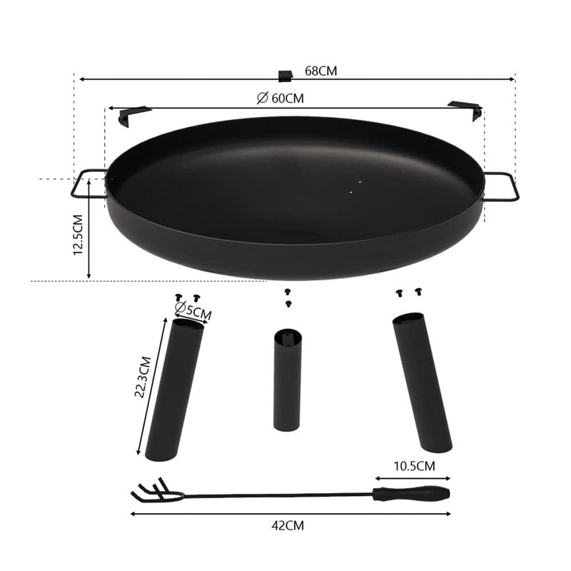 Bulle Round Steel Wood Burning Smokeless Fire Pit