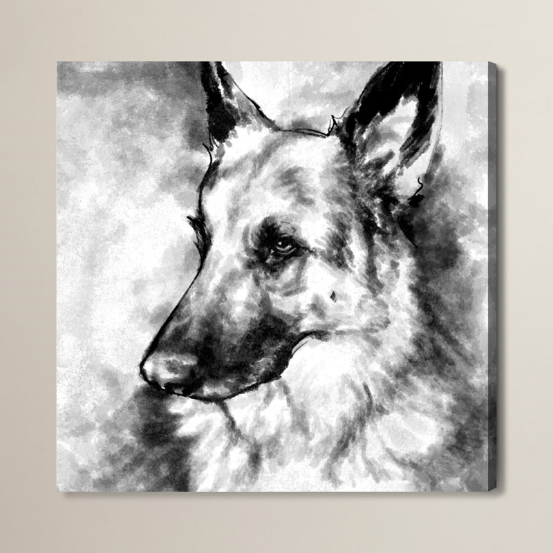 «German Shepherd», impression sur toile, H 12 po x l 12 po x P 1,5 po, Toile tendue
