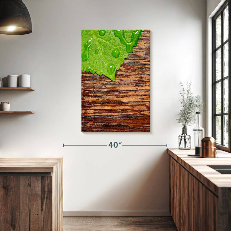 Dewy Hydrangea Leaf, 39" H x 26" W