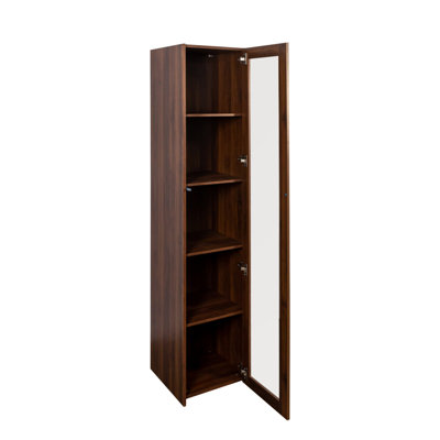 Display Cabinet With Transparent Acrylic Plate Doors, Curio Storage Cabinet With 5 Shelves, Bookcase With LED Lights