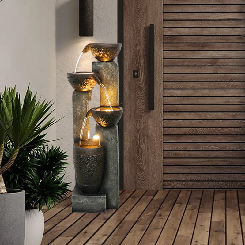 Fontaine Didula fabriquée à la main avec lumière résistante aux intempéries