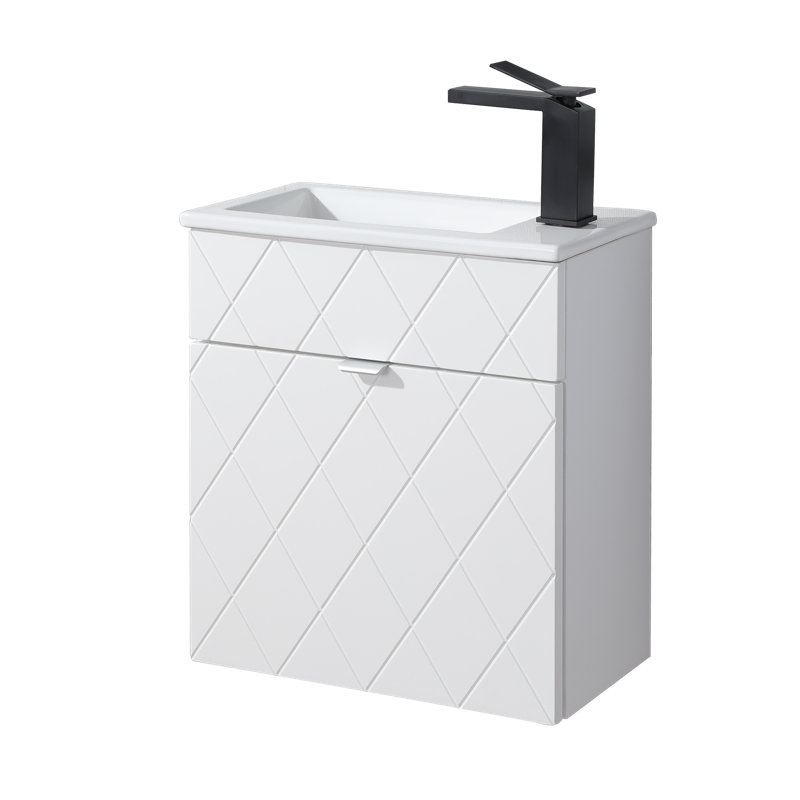 Ensemble de meuble-lavabo simple mural moderne 18 po 18 po