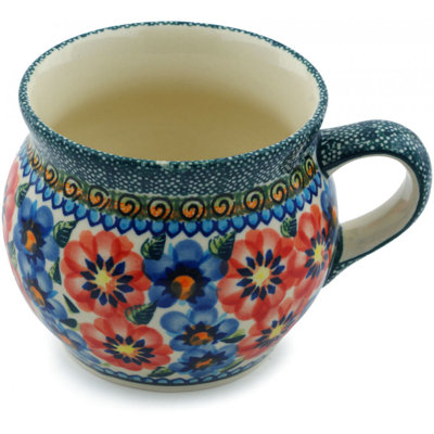Tasse à bulles en grès poli 16 oz - French Poppies