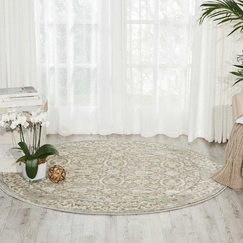 Ashlesha Abstract Indoor Rug, Round 7'10"