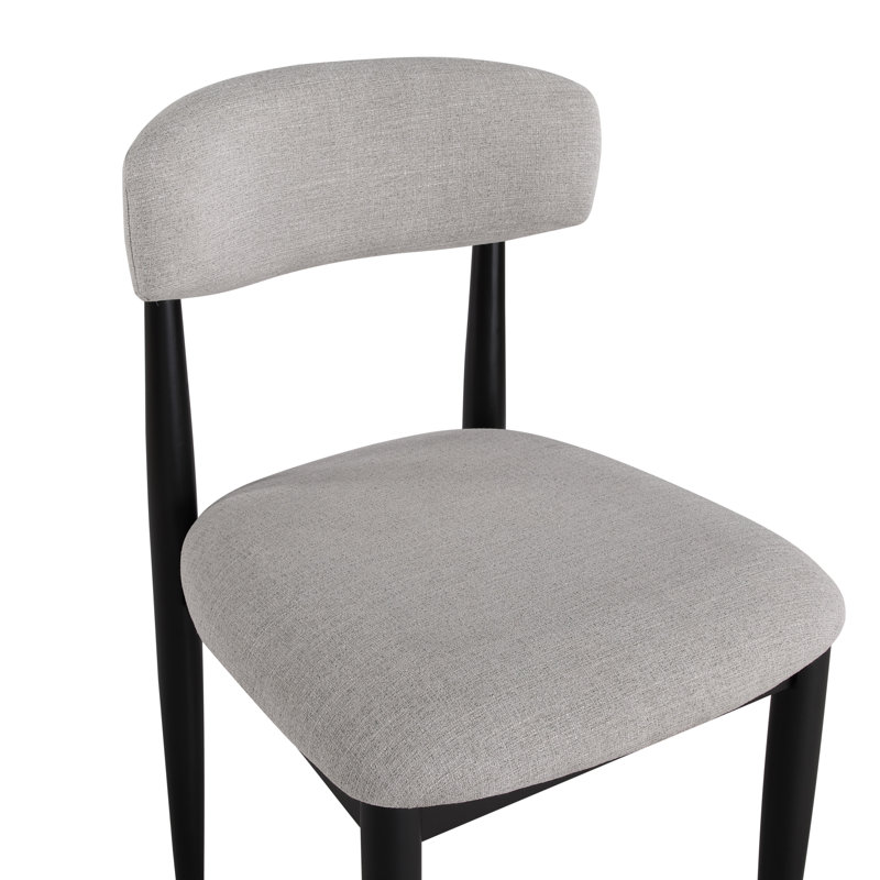 Lixy Solid Wood Upholstered Dining Chair, Black