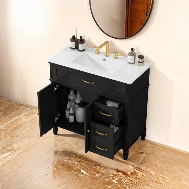 36" Bathroom Vanity With Ceramic Sink