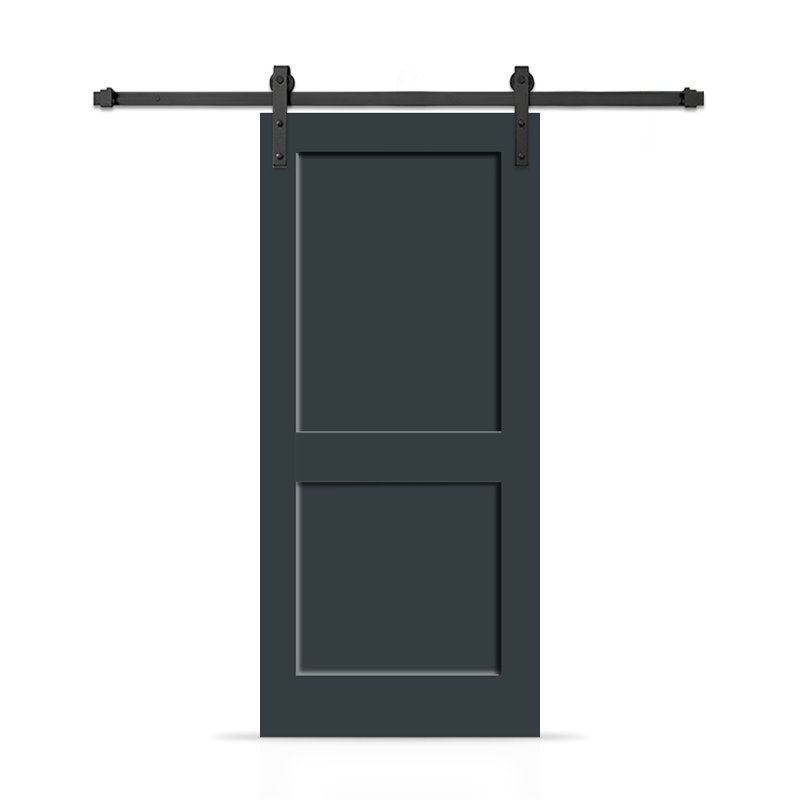 Porte de grange coulissante moderne en composite peint à 2 panneaux avec ensemble de quincaillerie, 36 po x 84 po